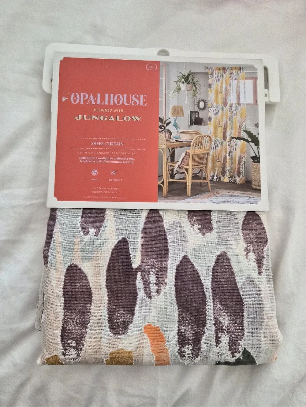 NIP Opalhouse Jungalow Burnout Sheer Tropical Patterned Curtain 54 X 84 1 Piece